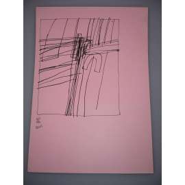 Karel Prášek (1950) - Abstrakce - Kresba tuší 1974, signovaná grafika