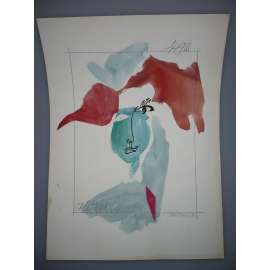 Bořek Zeman (1950 - 2014) - Columbus - Akvarel 1990, signovaná grafika