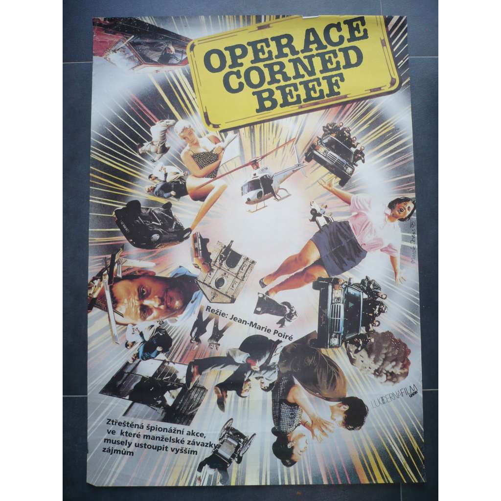 Operace Corned Beef (filmový plakát, film Francie 1991, režie Jean-Marie Poiré, Hrají: Christian Clavier, Jean Reno, Jacques François)