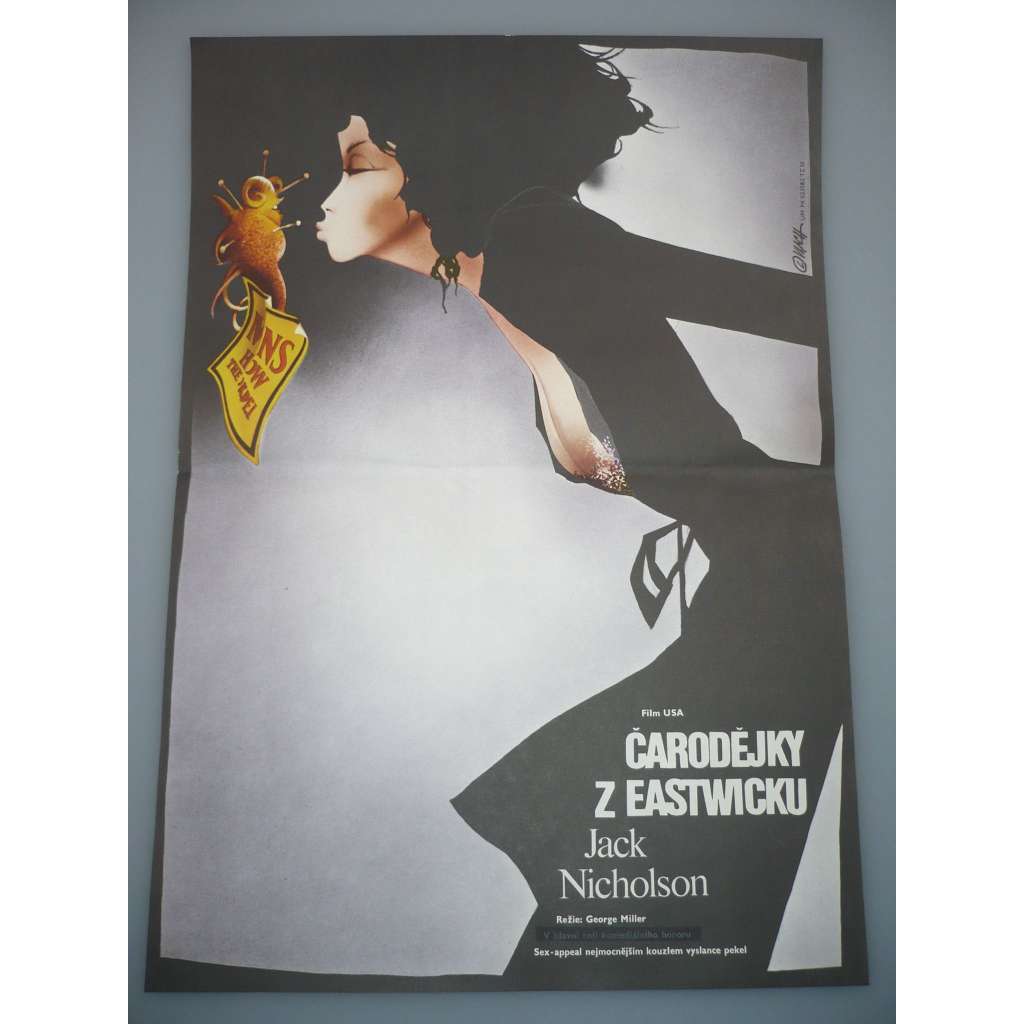 Čarodějky z Eastwicku (filmový plakát, film USA 1987, režie George Miller, Hrají: Jack Nicholson, Cher, Susan Sarando)