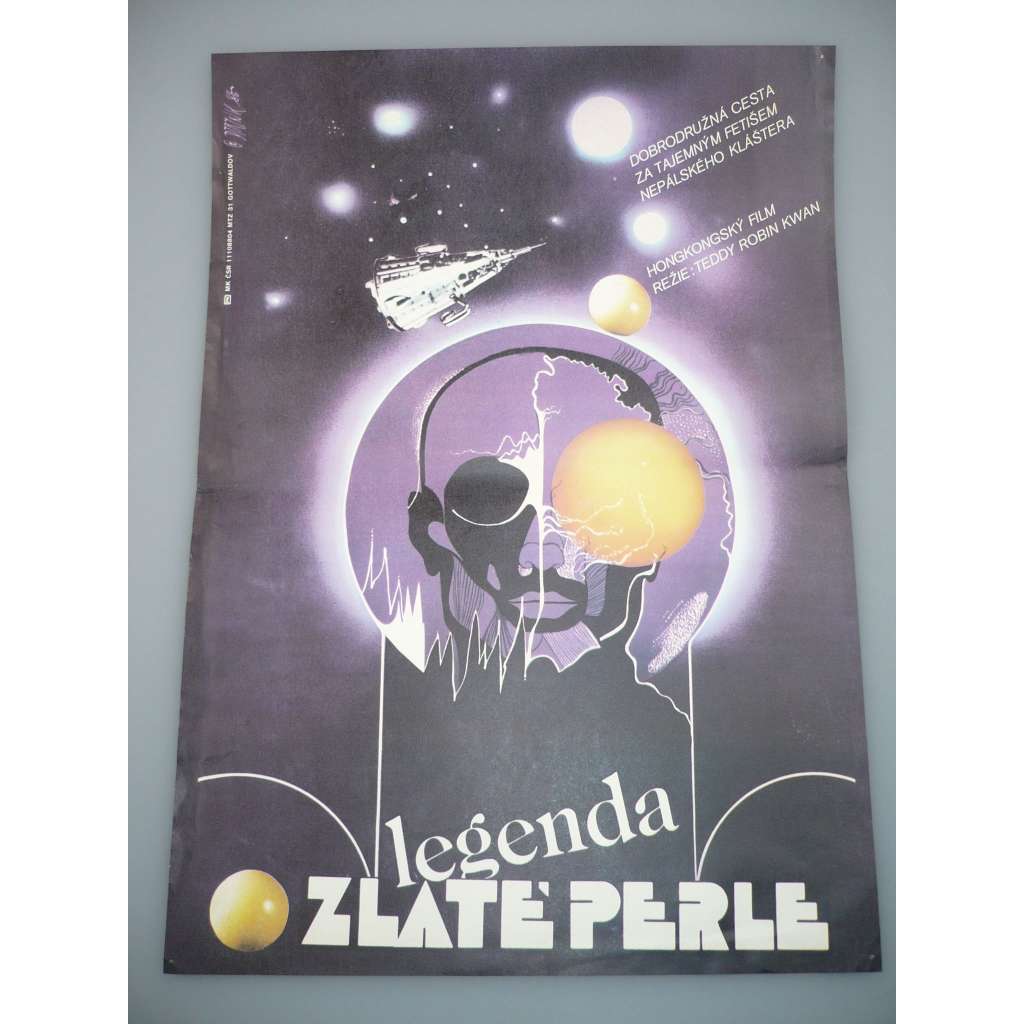 Legenda o zlaté perle (filmový plakát, film Honkong 1987, režie Teddy Robin Kwan, Hrají: Lung Ti, Teddy Robin Kwan, Samuel Hui)