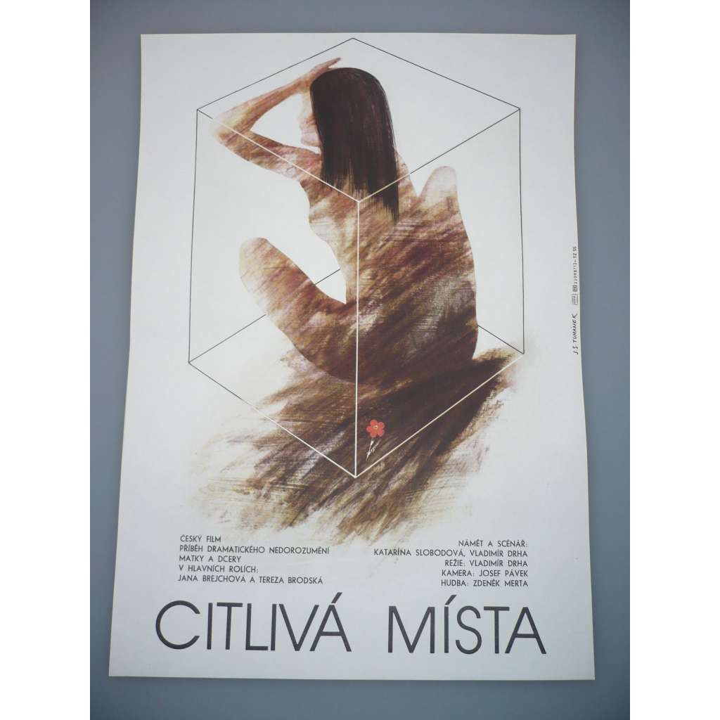 Citlivá místa (filmový plakát, film ČSSR 1987, režie Vladimír Drha, Hrají: Jana Brejchová, Tereza Brodská, Gabriela Wilhelmová)