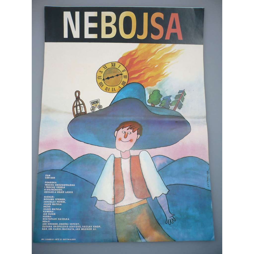 Nebojsa (filmový plakát, film ČSSR 1988, režie Július Matula, Hrají: Ján Kroner ml., Ondřej Vetchý, Zdeněk Podhůrský)