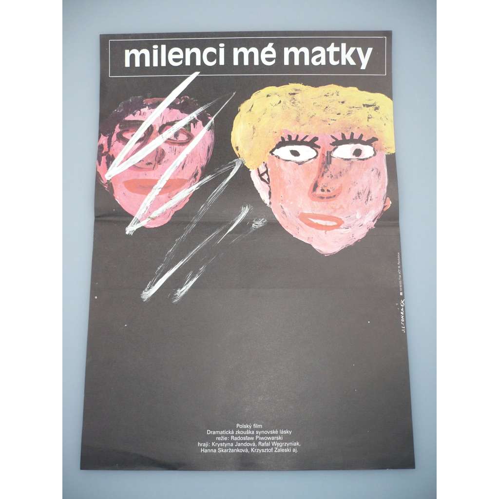 Milenci mé matky (filmový plakát, film Polsko 1986, režie Radosław Piwowarski, Hrají: Zdzisław Kuźniar, Jowita Budnik, Stanisław Brudny)