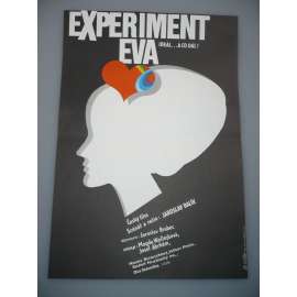 Experiment Eva (filmový plakát, papírová fotoska, slepka, film ČSSR 1985, režie Jaroslav Balík, Hrají: Magdalena Wołłejko, Josef Abrhám, Viktor Preiss)