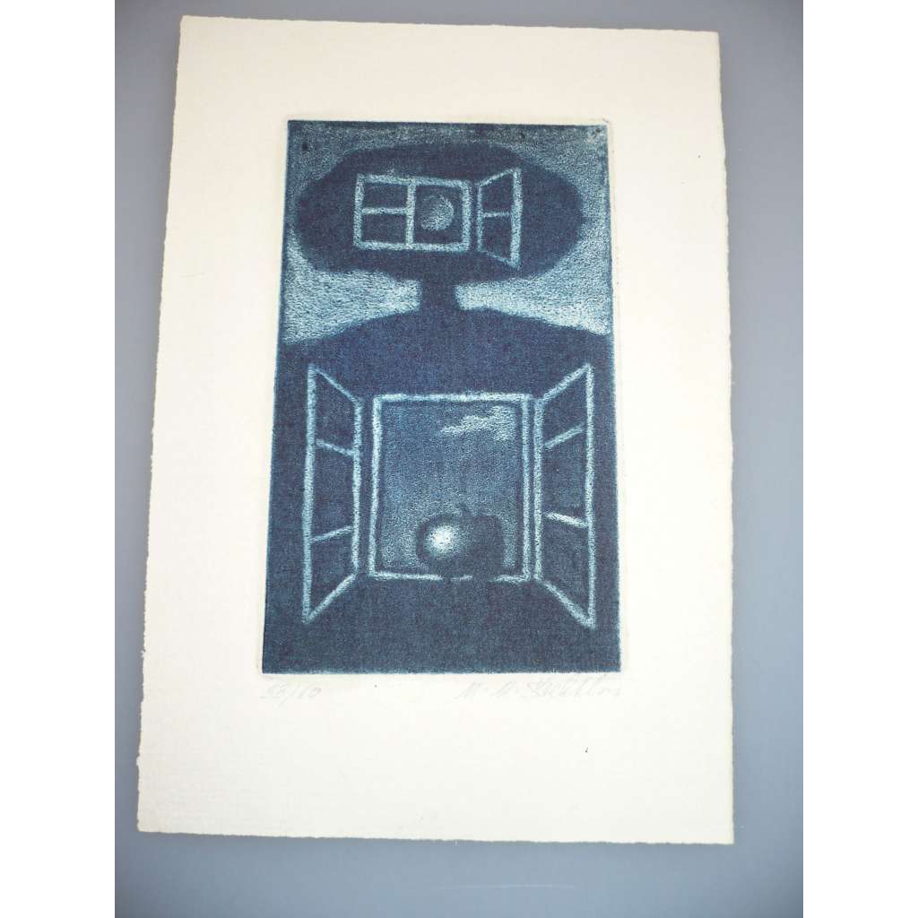 Marie Michaela Šechtlová (1952) - Okno - Mezzotinta, signovaná grafika