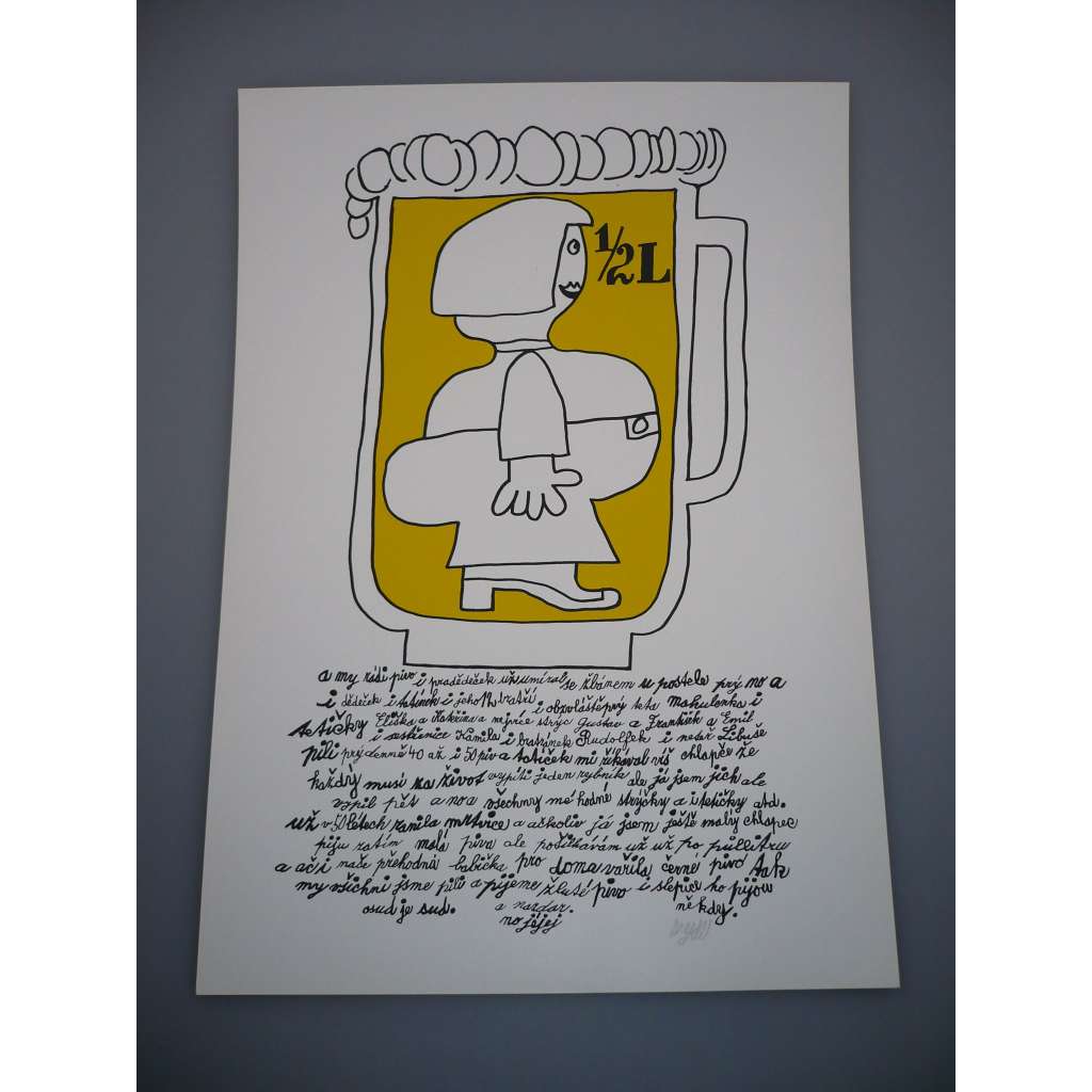 Zdenek Seydl (1916 - 1978) - Pivo - Serigrafie 1977, signovaná grafika