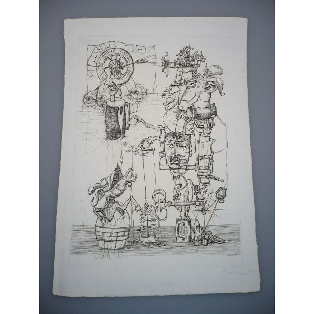 Stuchlík Miroslav (1941 - 2003) - Stroj - Lept 1977, signovaná grafika