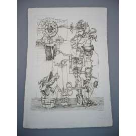 Stuchlík Miroslav (1941 - 2003) - Stroj - Lept 1977, signovaná grafika