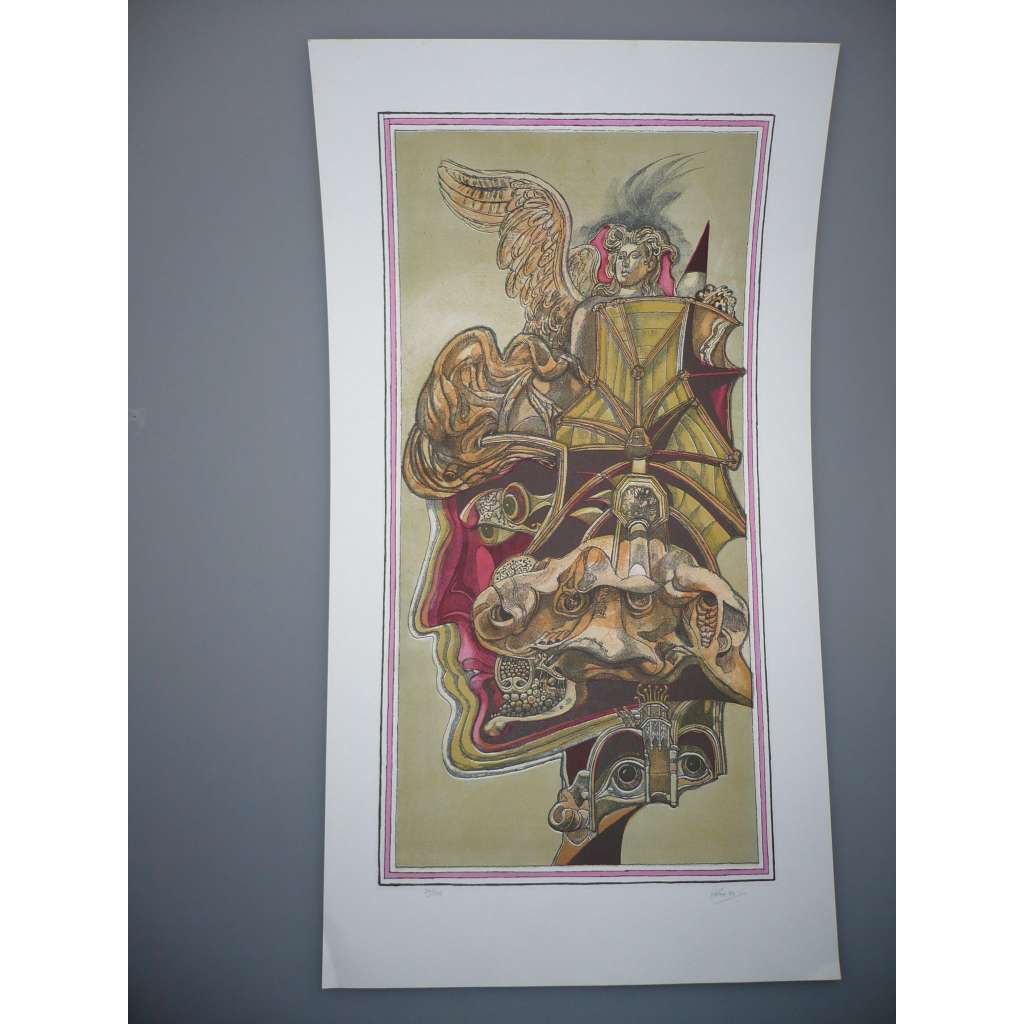 Josef Liesler (1912 - 2005) - Ani anděl ani chrám - Litografie 1980, signovaná grafika