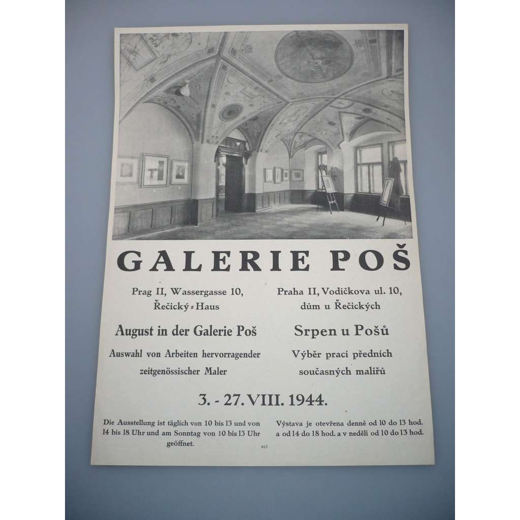 Galerie Poš - Výstava 1944 - Srpen u Pošů - plakát