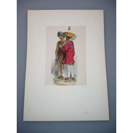 Kroje národů světa - Akvarel kolem roku 1900, grafika