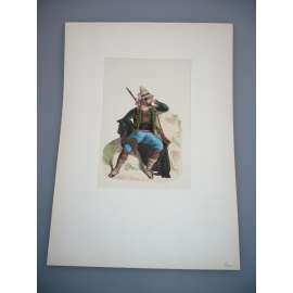 Kroje národů světa - Akvarel kolem roku 1900, grafika