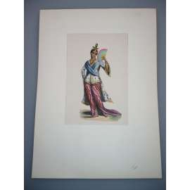 Kroje národů světa - Akvarel kolem roku 1900, grafika