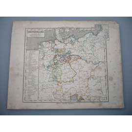 Německo - list z atlasu Sydow s Schul-Atlas - vyd. Justus Perthes Gotha (cca 1880)