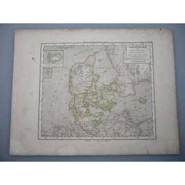 Dánsko - list z atlasu Sydow s Schul-Atlas - vyd. Justus Perthes Gotha (cca 1880)