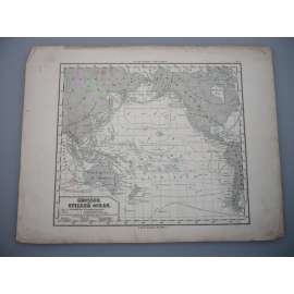 Tichý oceán - list z atlasu Sydow s Schul-Atlas - vyd. Justus Perthes Gotha (cca 1880)