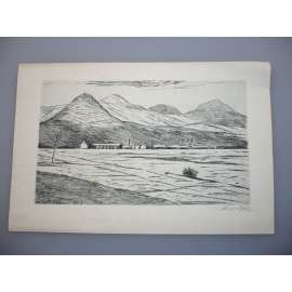 Jan Konůpek (1883 - 1950) - Továrna pod horami - Lept, signovaná grafika