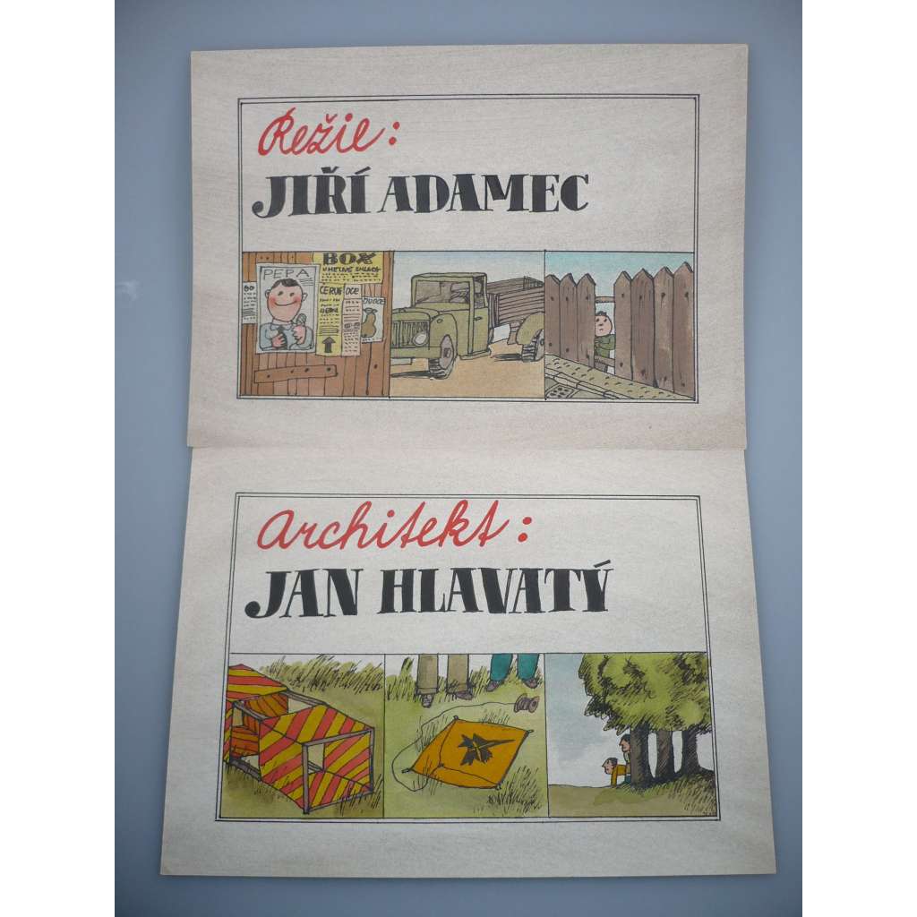 Petr Poš (1944 - 2015) - Kreslený film titulky, 5 listů - Akvarel, grafika 1979 HOL