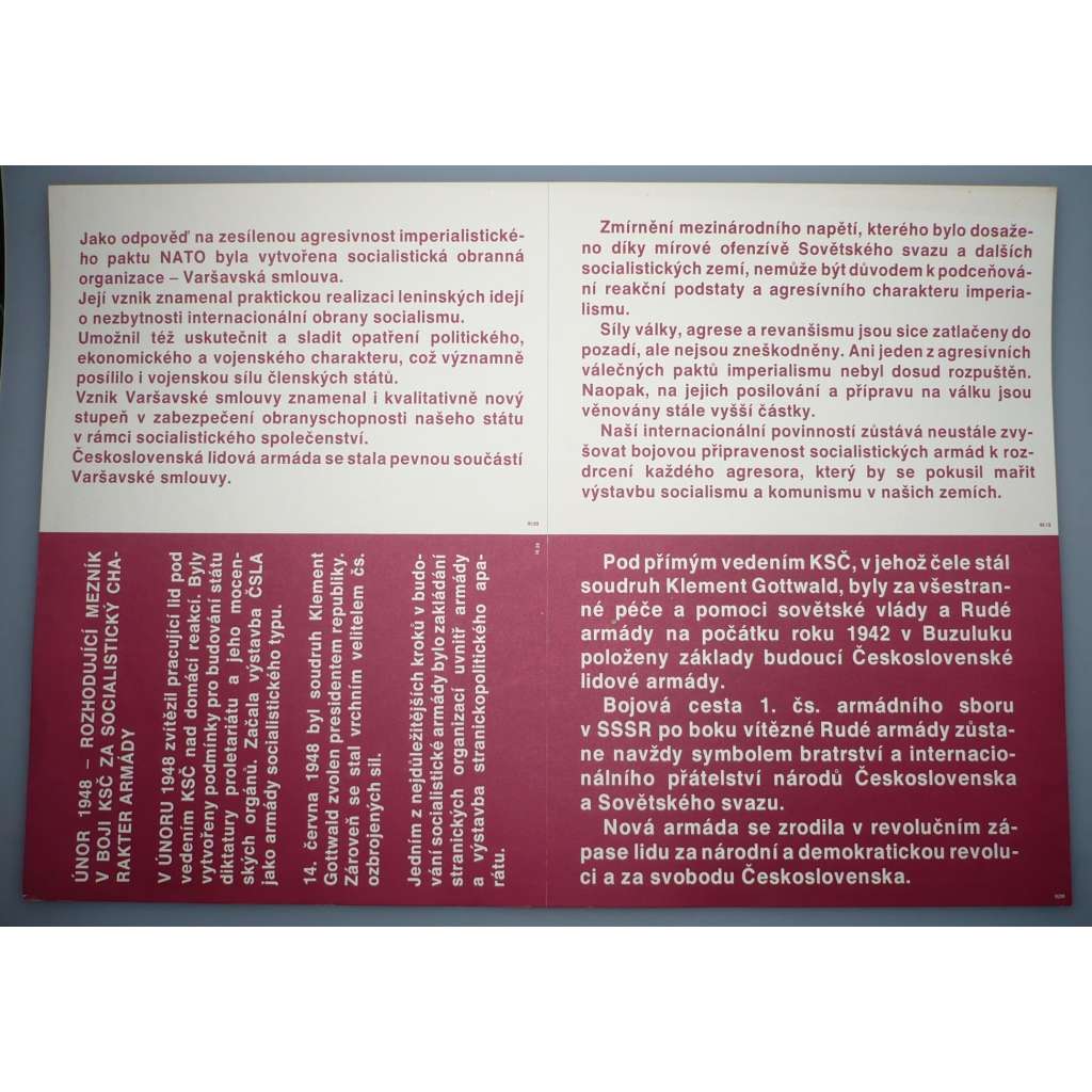 Plakát - Únor 1948, Gottwald, Varšavská smlouva, svoboda - komunismus, propaganda