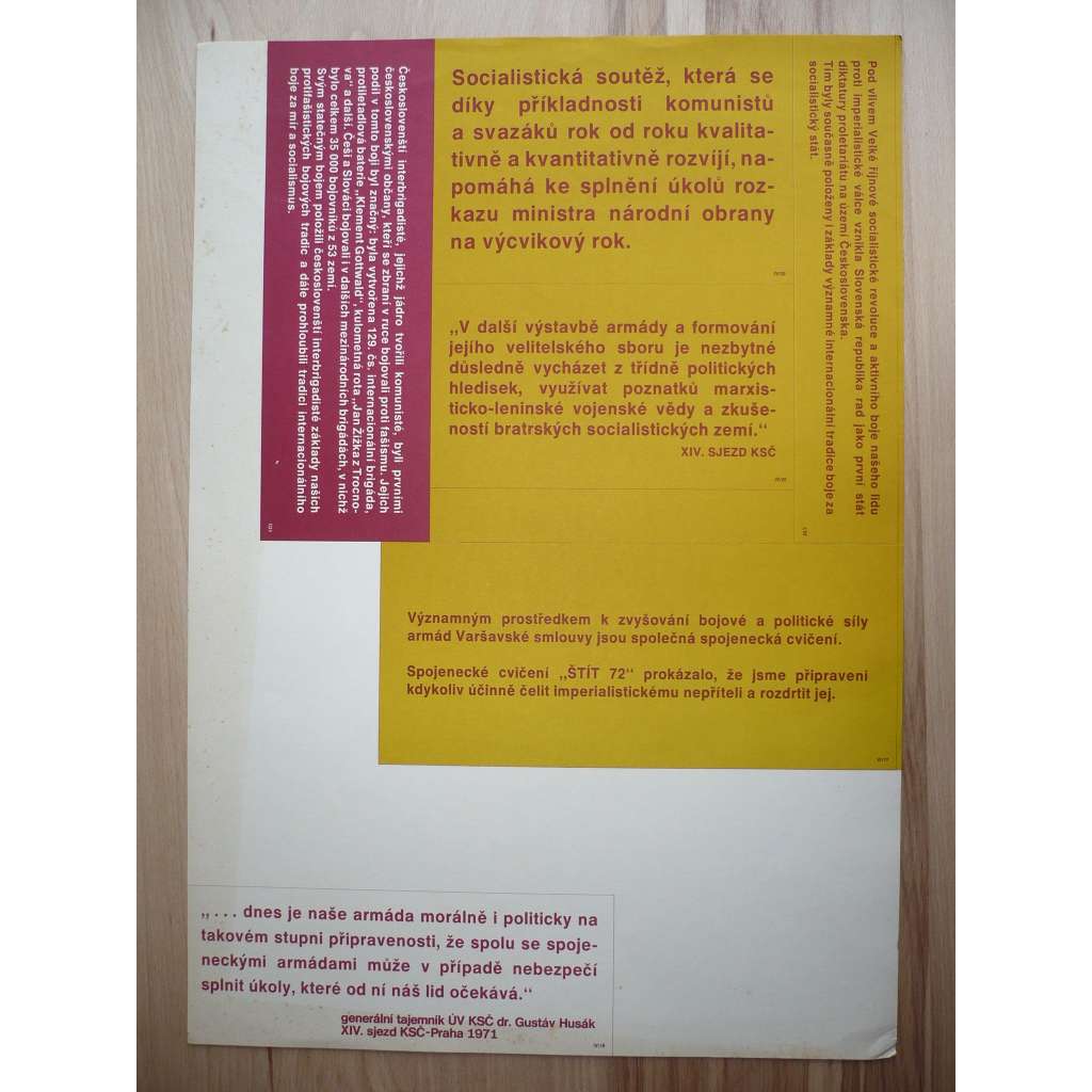 Plakát - Socialistická soutěž, Revoluce, Sjezd KSČ 1971 - komunismus, propaganda