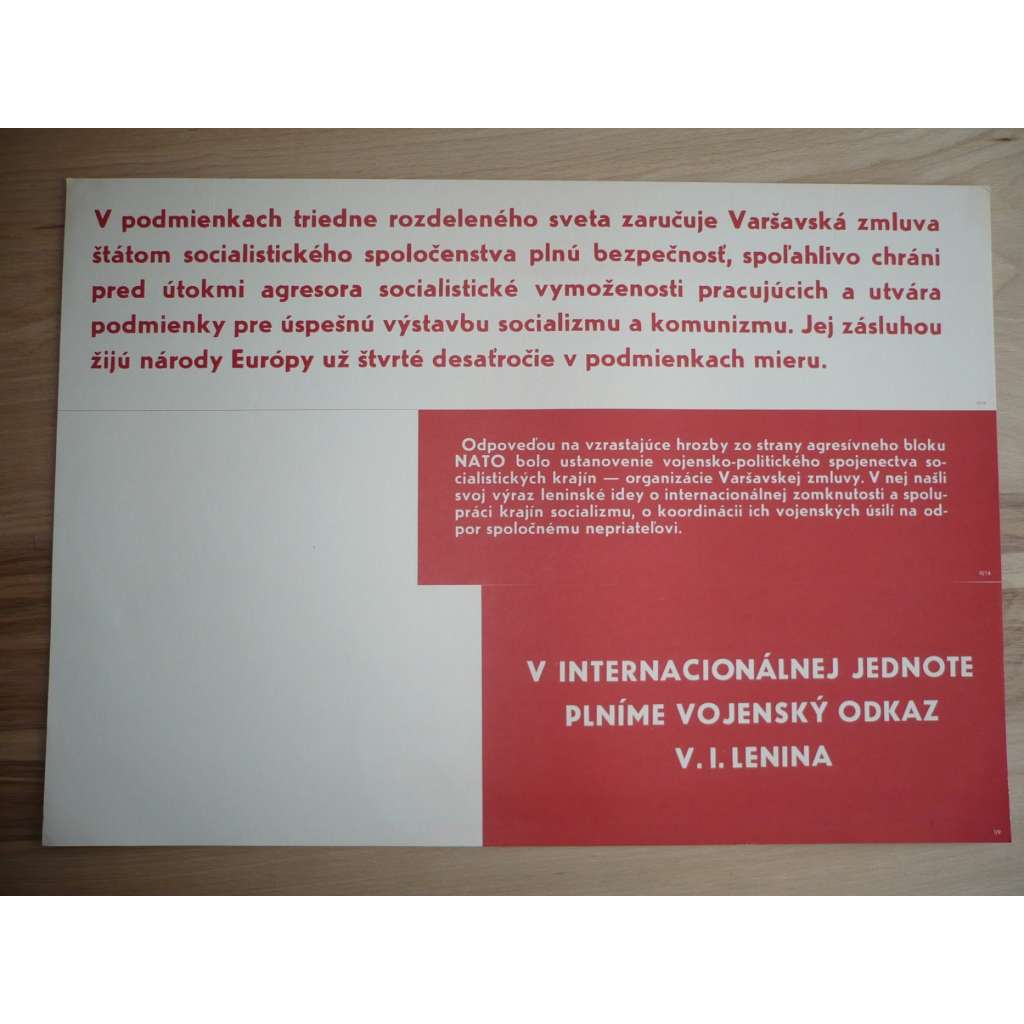 Plakát - Lenin, Varšavská smlouva - komunismus, propaganda