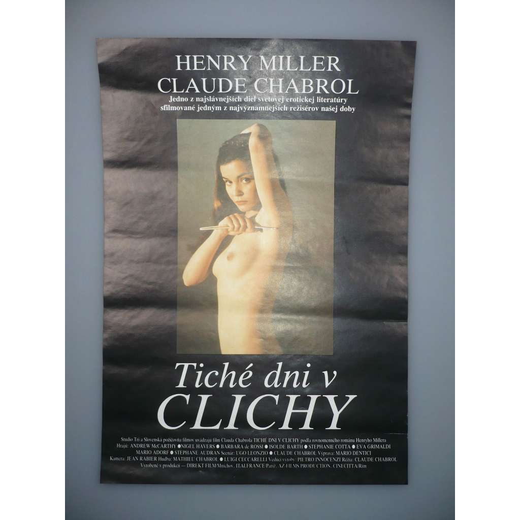 Tiché dny v Clichy (filmový plakát, film Francie 1990, režie Claude Chabrol, Hrají: Andrew McCarthy, Nigel Havers, Barbara De Rossi)