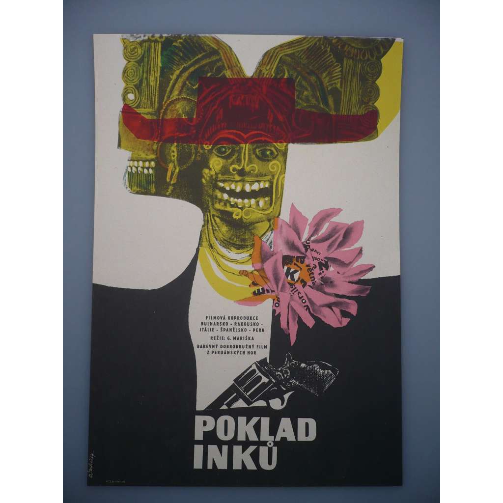 Poklad Inků (filmový plakát, film SRN 1966, režie Georg Marischka, Hrají: Guy Madison, Geula Nuni, William Rothlein)