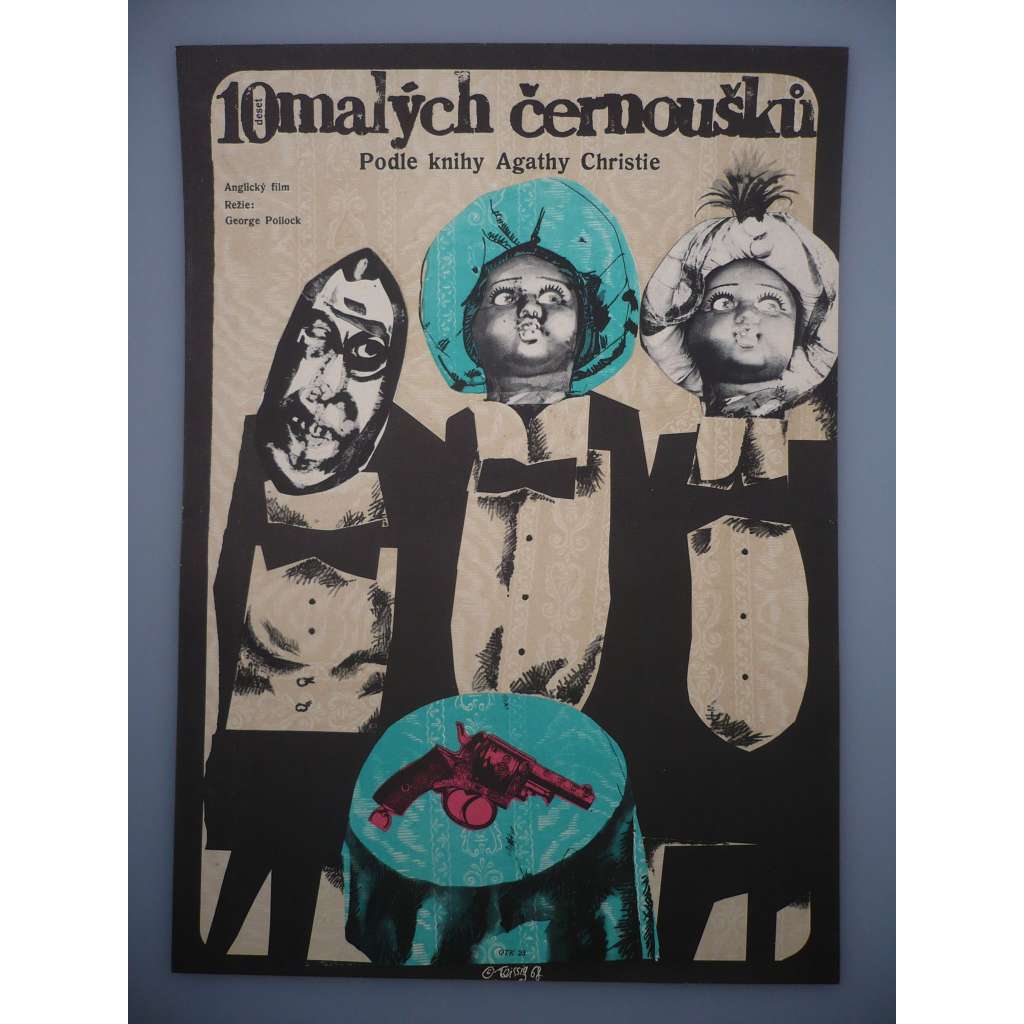 Deset malých černoušků (filmový plakát, film VB 1965, režie eorge Pollock, Hrají: Hugh O'Brian, Shirley Eaton, Fabian, Leo Genn)