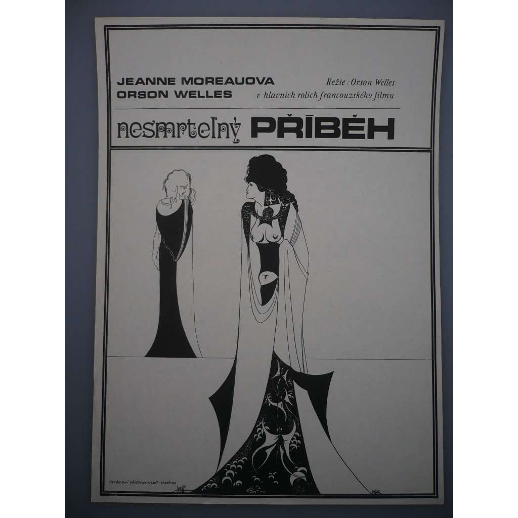 Nesmrtelný příběh (filmový plakát, film Francie 1968, režie Orson Welles, Hrají: Jeanne Moreau, Orson Welles, Fernando Rey)