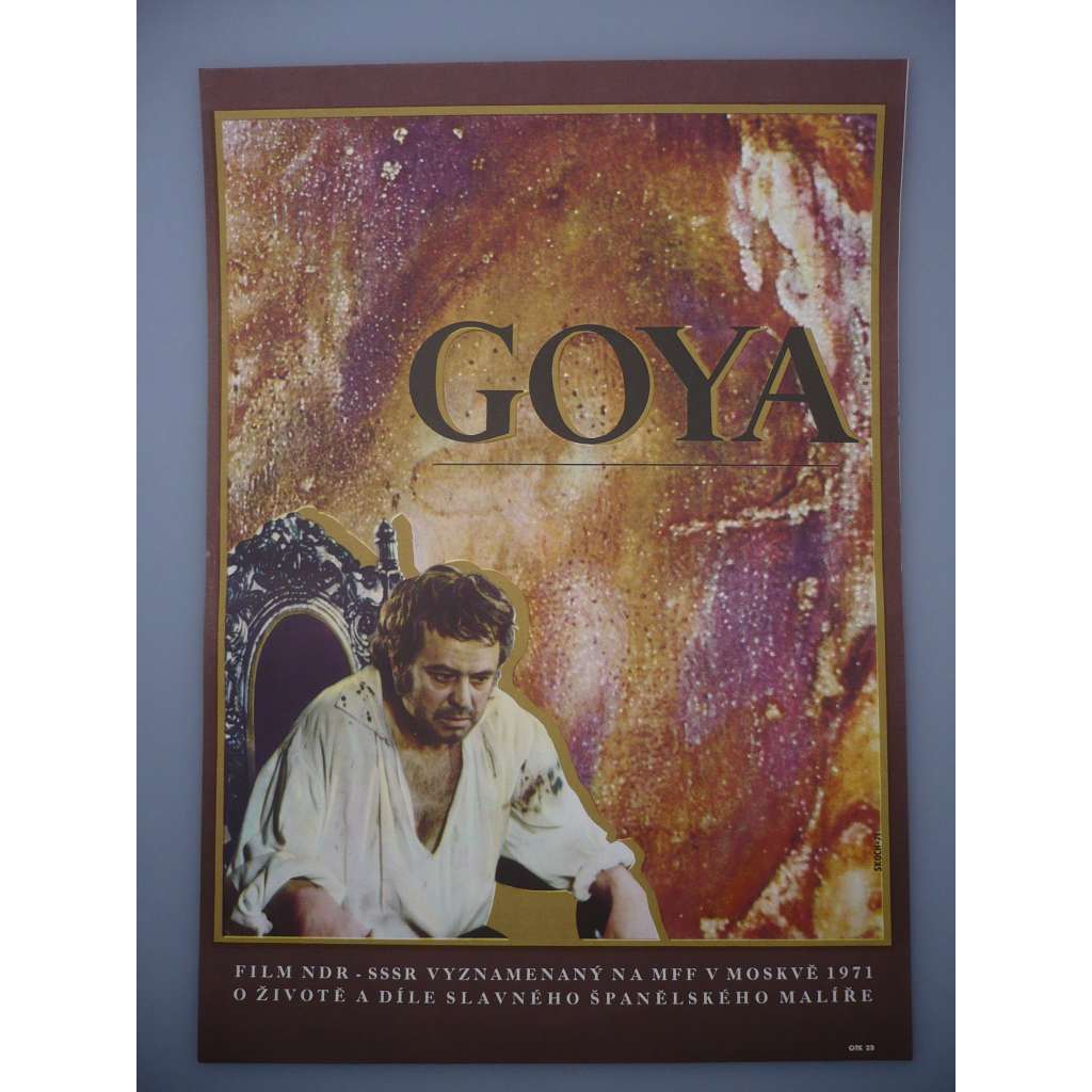 Goya (filmový plakát, film NDR 1971, režie Konrad Wolf, Hrají: Donatas Banionis, Fred Düren, Tatyana Lolova)