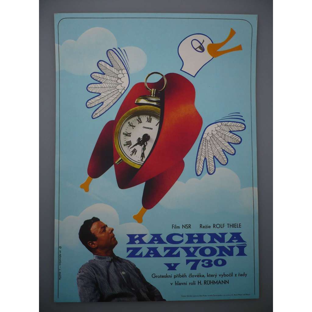 Kachna zazvoní v 7.30 (filmový plakát, film Itálie 1968, režie Rolf Thiele, Hrají: Heinz Rühmann, Hertha Feiler, Graziella Granata)
