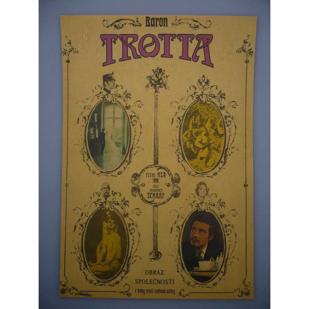 Baron Trotta (filmový plakát, film NDR 1971, režie Johannes Schaaf, Hrají: András Bálint, Rosemarie Fendel, Doris Kunstmann)