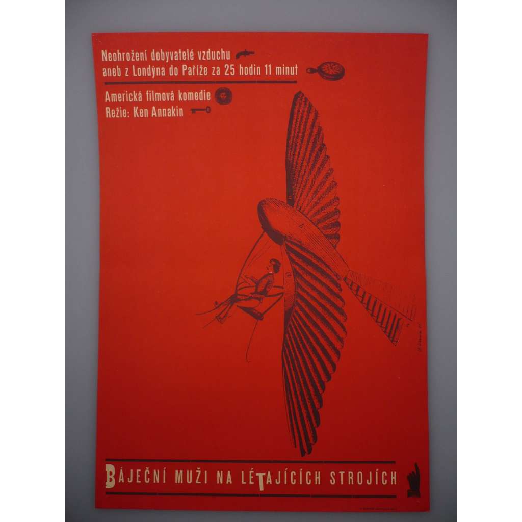 Báječní muži na létajících strojích (filmový plakát, film VB 1965, režie Ken Annakin, Hrají: Stuart Whitman, Sarah Miles, James Fox)