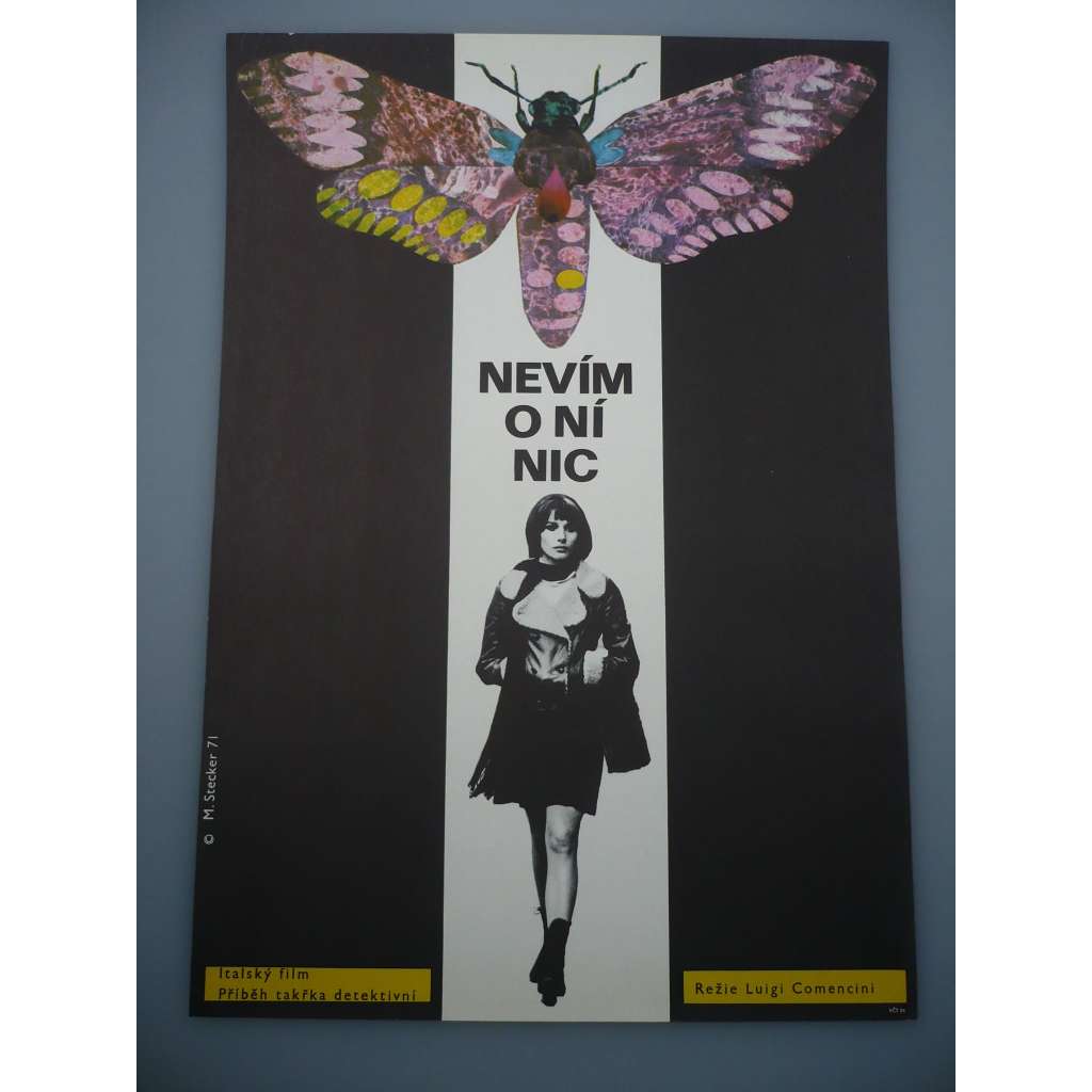 Nevím o ní nic (filmový plakát, film Itálie 1969, režie Luigi Comencini, Hrají: Philippe Leroy, Paola Pitagora, Sara Franchetti)