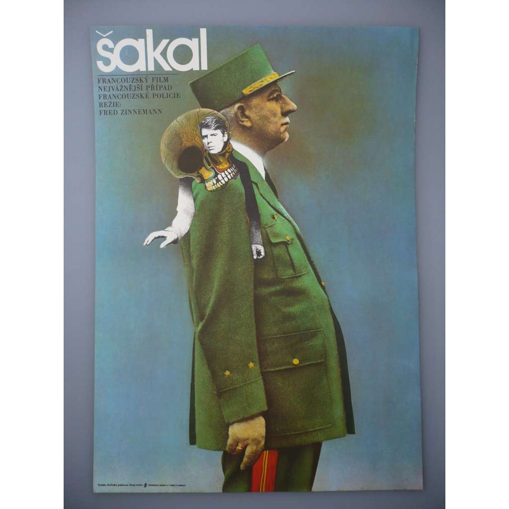 Den Šakala (Šakal) (filmový plakát, film VB 1973, režie Fred Zinnemann, Hrají: Edward Fox, Michel Auclair, Alan Badel)