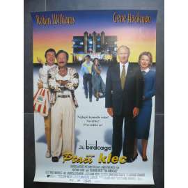Ptačí klec (filmový plakát, film USA 1996, režie Mike Nichols, Hrají: Robin Williams, Gene Hackman, Nathan Lane)