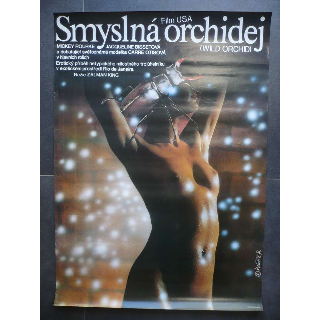Smyslná orchidej (filmový plakát, film USA 1989, režie Zalman King, Hrají: Mickey Rourke, Jacqueline Bisset, Carré Otis)