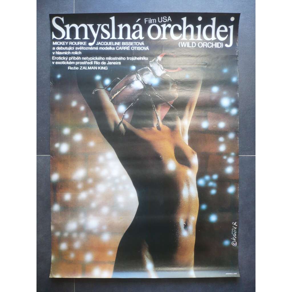 Smyslná orchidej (filmový plakát, film USA 1989, režie Zalman King, Hrají: Mickey Rourke, Jacqueline Bisset, Carré Otis)