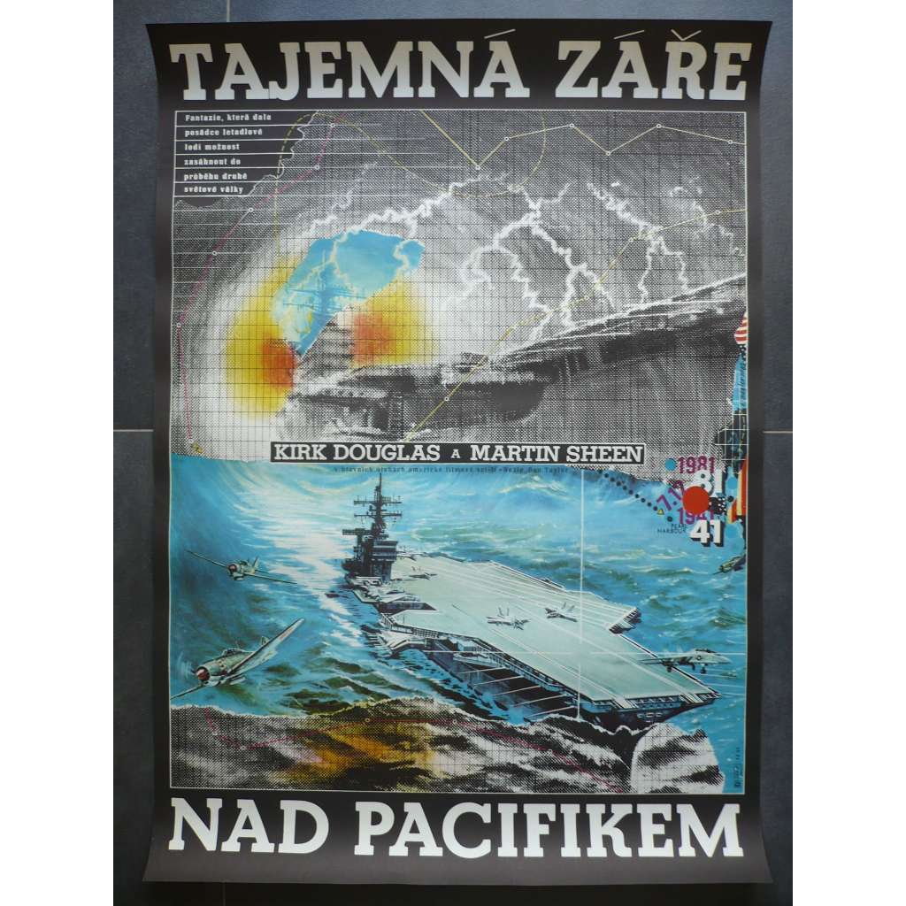 Tajemná záře nad Pacifikem (filmový plakát, film USA 1980, režie Don Taylor, Hrají: Kirk Douglas, Martin Sheen, Katharine Ross)