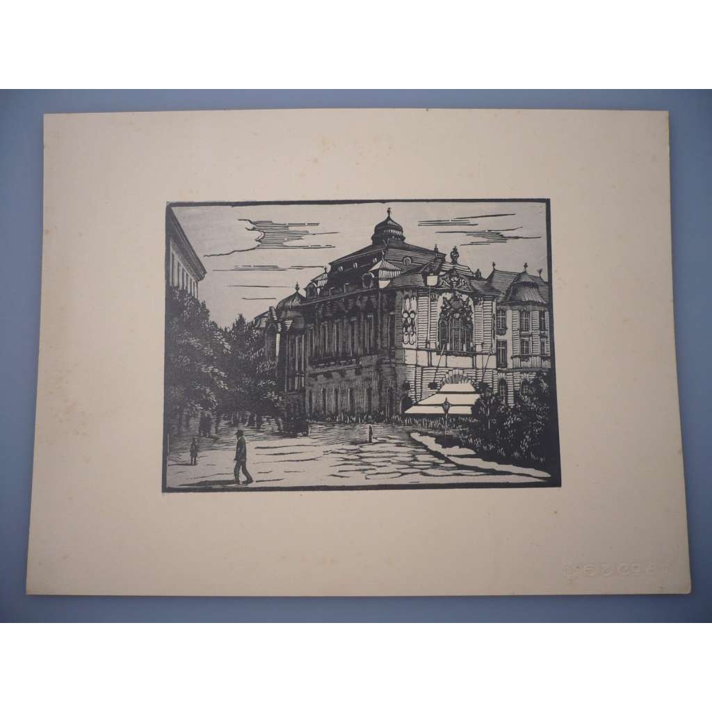 Jaroslav Dobrovolský (1895 - 1942) - Z cyklu Bratislava - Dřevoryt, grafika, nesignováno