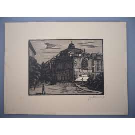 Jaroslav Dobrovolský (1895 - 1942) - Z cyklu Bratislava - Dřevoryt, signovaná grafika
