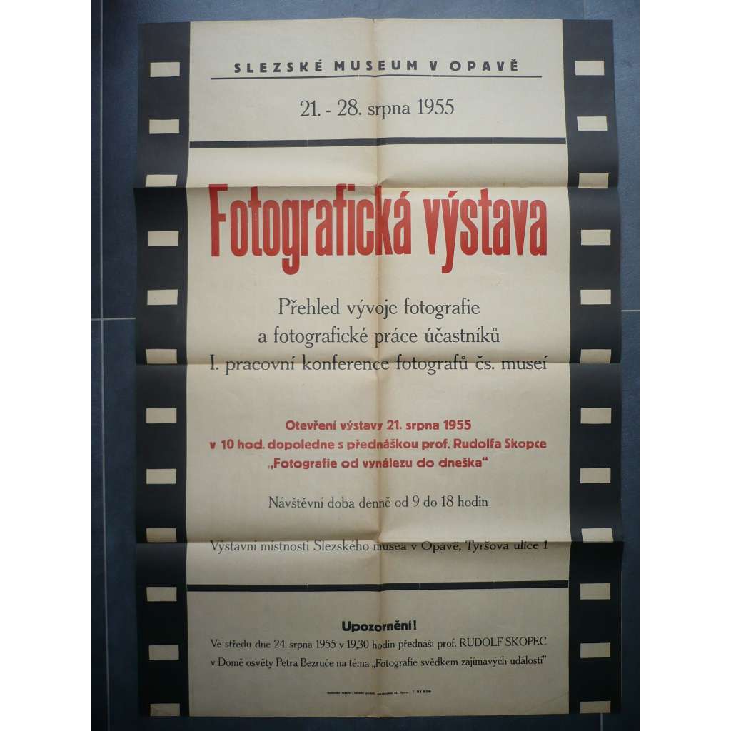 Plakát - Fotografická výstava 21. - 28.8.1955 - Slezské muzeum v Opavě (Opava)