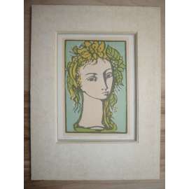 Ludmila Jiřincová (1912 - 1994) - Dívka, portrét - Originální litografie, signována grafika