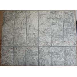 Mapa Slavkov a okolí - speciální mapa - Měřítko 1:25000 -trasa dálnice