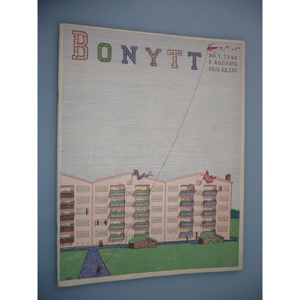 Bonytt: Er Tidsskrift for Arkitektur, Boliginnredning, Kunst of Brukskunst [Nr. 1 1946] (Norský magazín, architektura, bydlení, interiér, design, nábytek, umění)