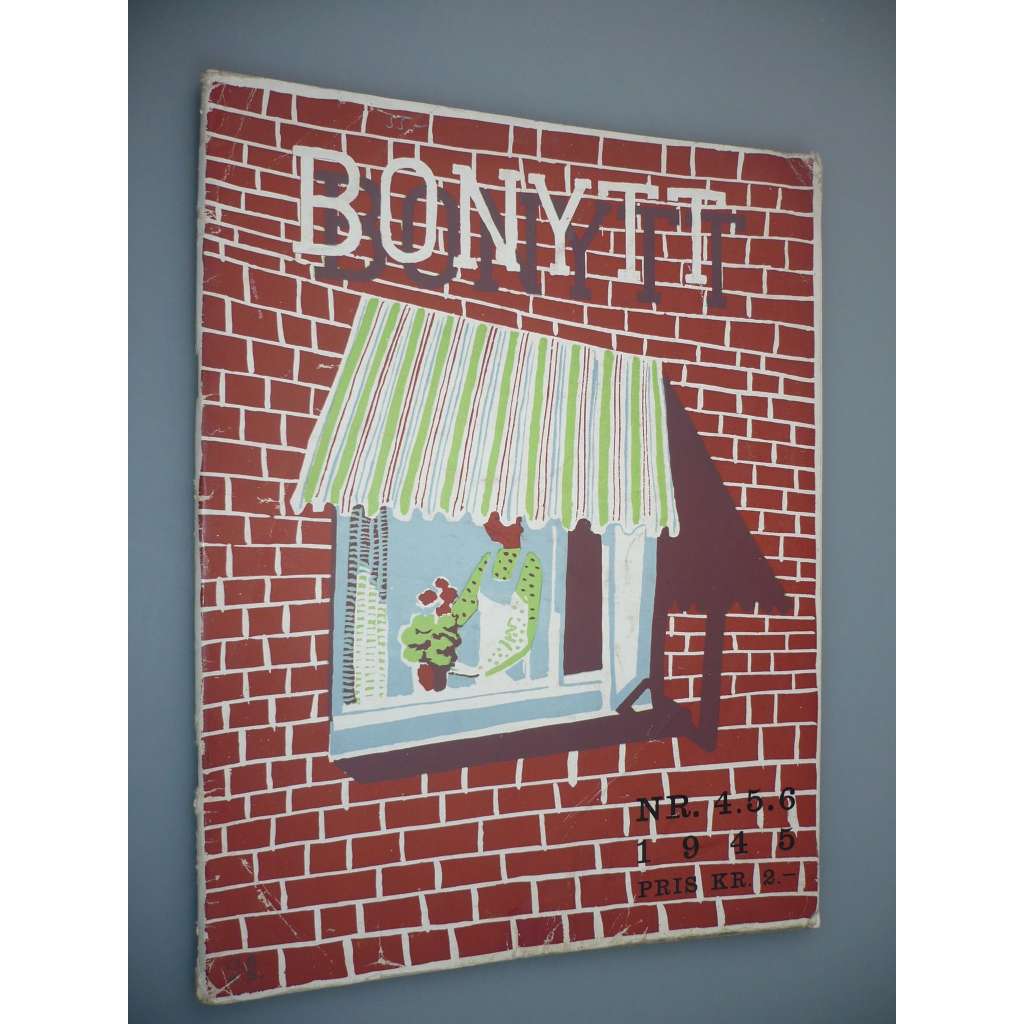 Bonytt: Er Tidsskrift for Arkitektur, Boliginnredning, Kunst of Brukskunst [Nr. 4-5-6 1945] (Norský magazín, architektura, bydlení, interiér, design, nábytek, umění)