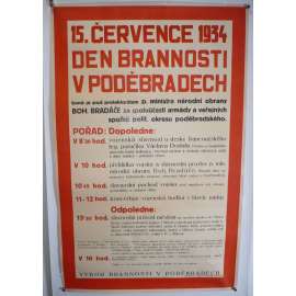 15. července 1934 - Den brannosti v Poděbradech, Poděbrady - plakát