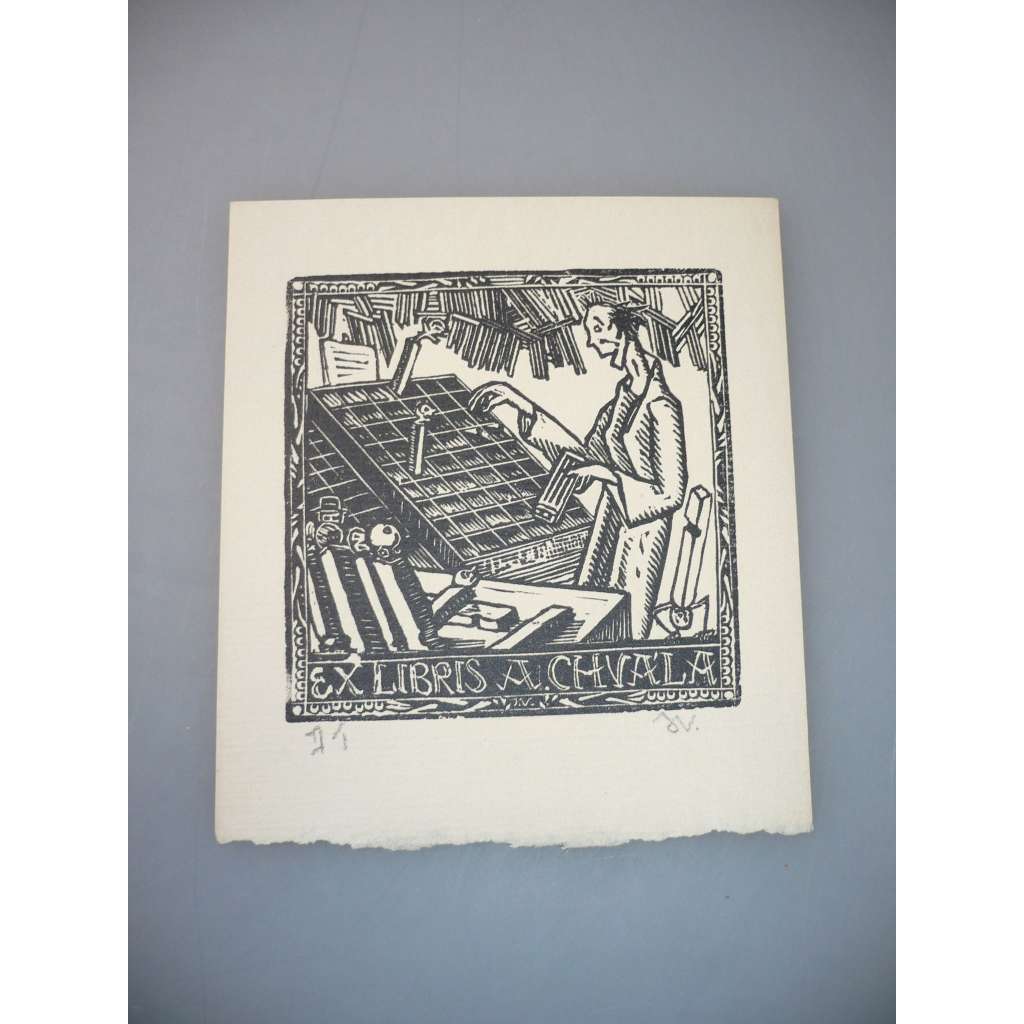 Josef Váchal (1884 - 1969) - EX LIBRIS - dřevoryt, grafika, signováno