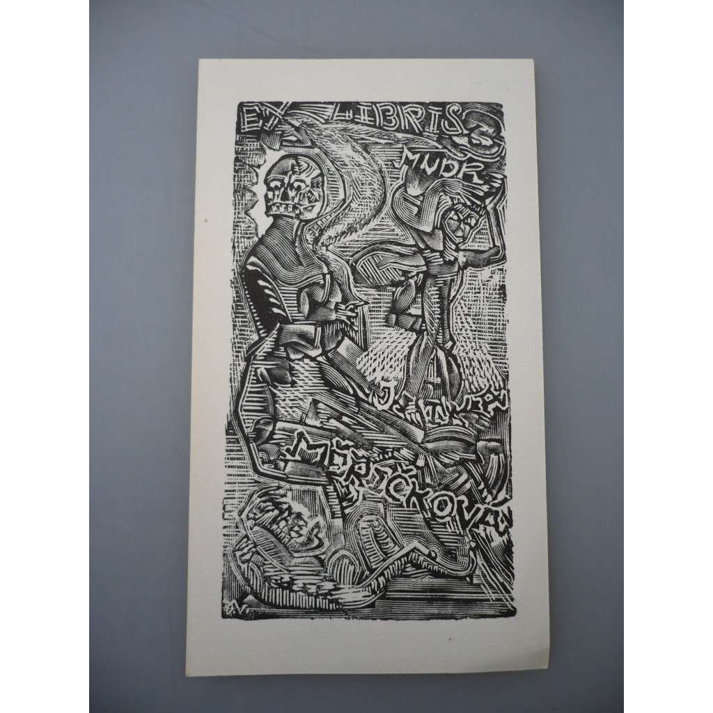 Josef Váchal (1884 - 1969) - EX LIBRIS 1950 - dřevoryt, grafika, nesignováno (na zadní straně razítko)